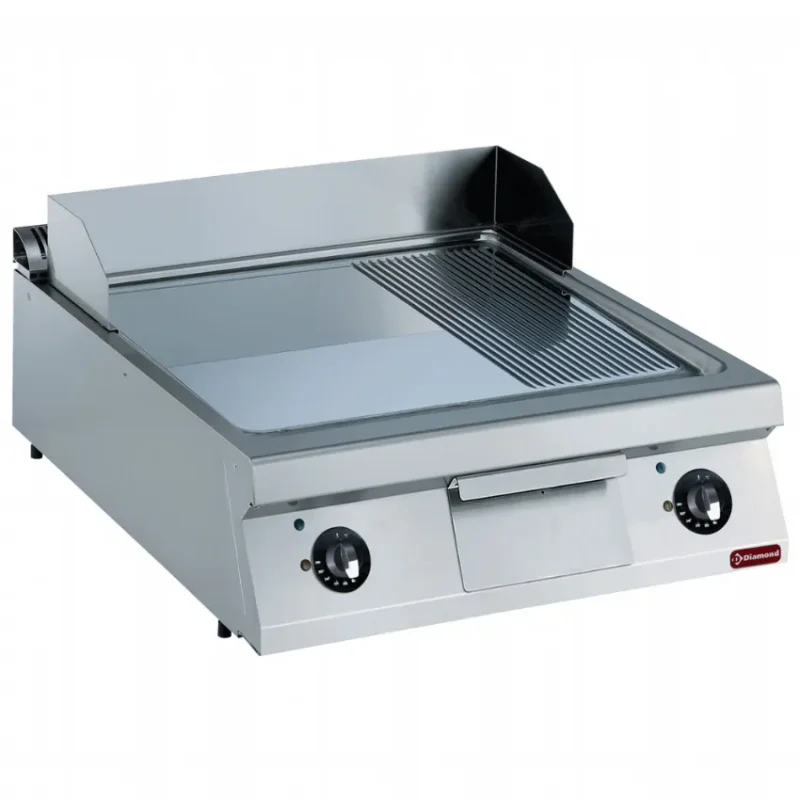 Plaque e litres 2/3 lisse 1/3 rainurée chrome a poser cuisson Acheter Direct