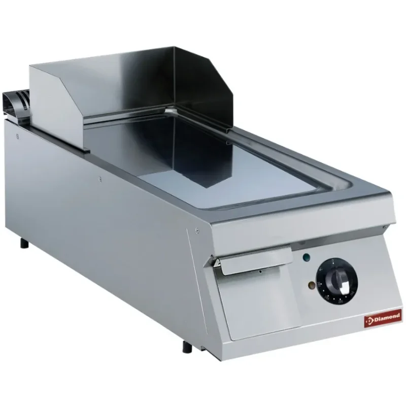 Plaque de cuisson professionnelle triphasée diamond - à poser lisse en chrome dur - gamme 900 Vente Directe