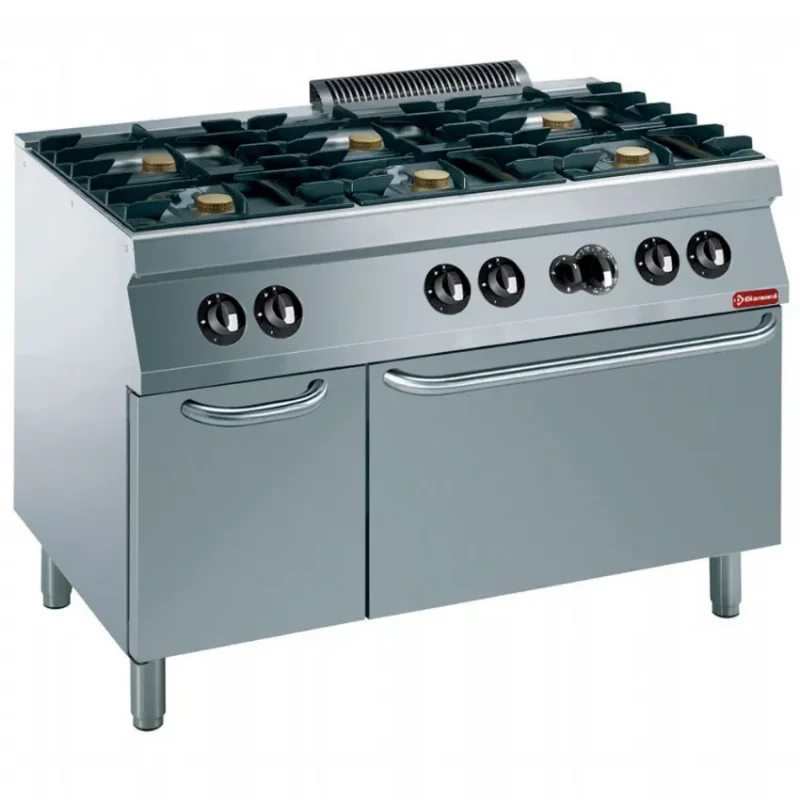 Fourneaux 6 feux + four gaz gn 2/1 + armoire neutre Paiement Sécurisé