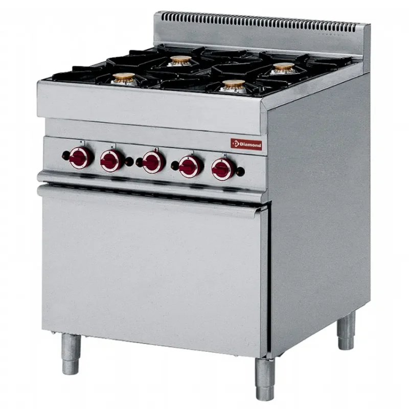 Acheter En Ligne Fourneau gaz 4 feux vifs, avec four électrique à convection gn 1/1