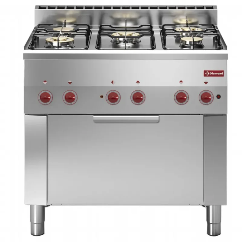 Fourneau 5 feux gaz et four convection électrique gn 1/1 Satisfait Ou Remboursé