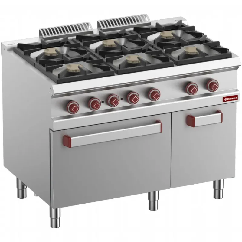 Achetez Aujourd’hui Fourneau 6 feux gaz + four électrique convection gn 1/1 + armoire neutre