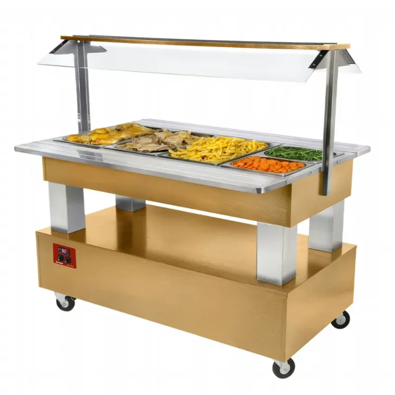Super Prix Buffet chauffant bain-marie 4 x1/1-150 bois chêne chauffants bain-marie 1440x660(950)xh1370