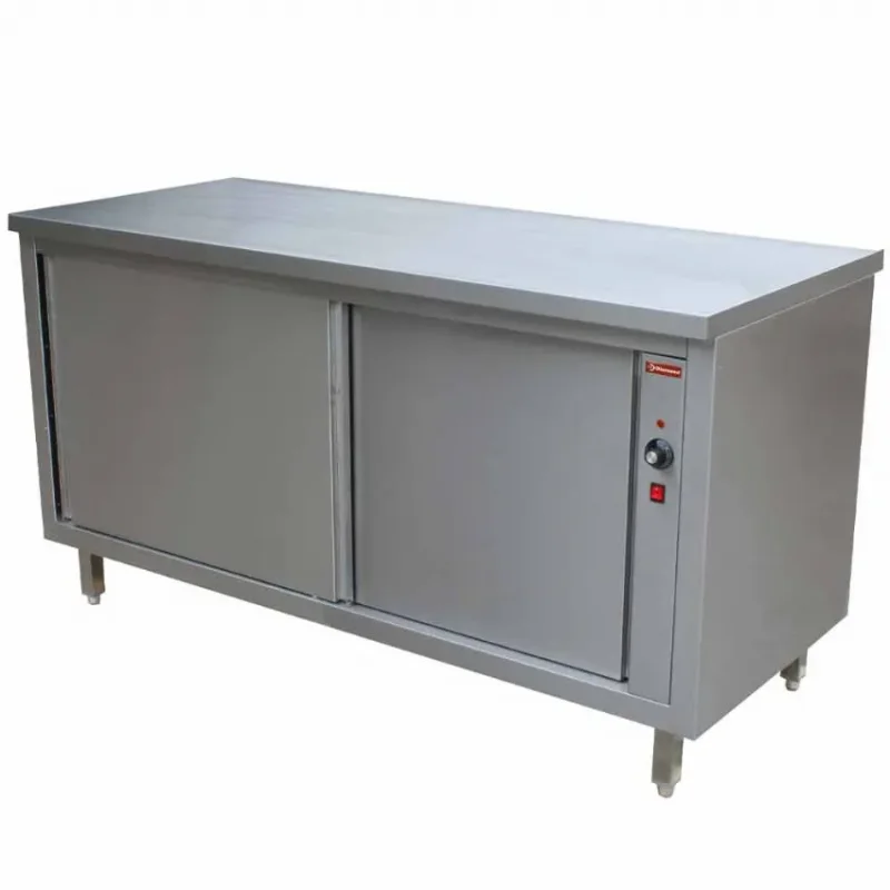 Table armoire chauffant traversant - portes coulissants profondeur 700 mm gamme standard line 1600x700xh880/900 Prix Choc