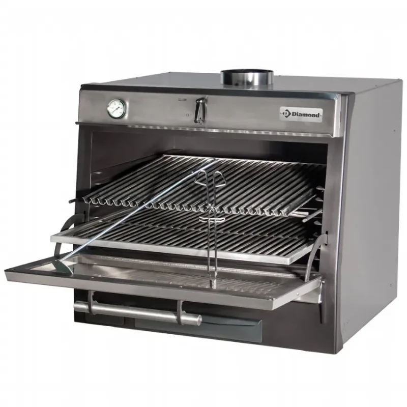 Seulement Aujourd’hui Four-barbecue à charbon, gn 1/1 + gn 2/4 (75kg/h) couleur inox