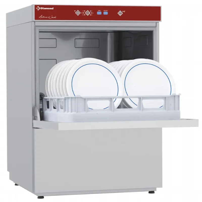 Lave vaisselle professionnel electrique panier 500x500 mm 230v1n active wash à double parois Remise