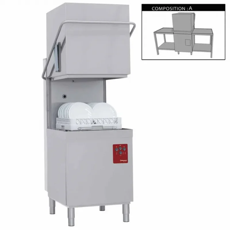 Retour Gratuit Pack lave vaisselle professionnel a capot : avec table entrée sortie active wash