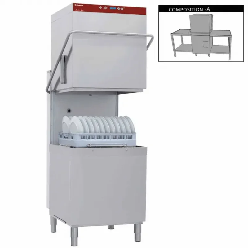 Quantité Limitée Pack lave vaisselle a capot et batteries : table d'entrée et de sortie active wash crossover double parois