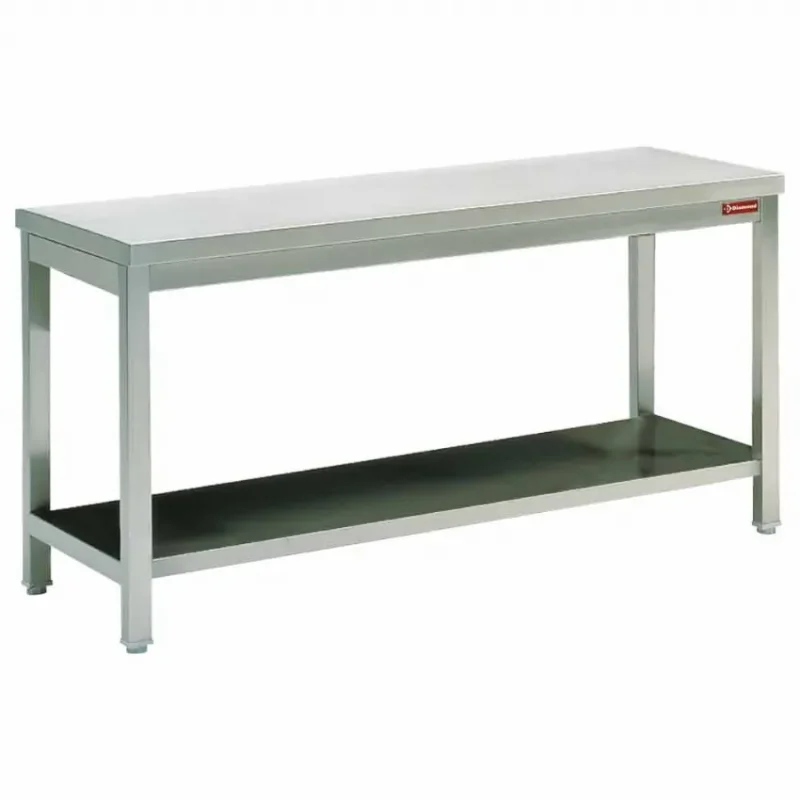 Promotion Saisonnière Table de travail inox avec tablette inférieure profondeur 700 mm gamme démontable line 1800x700xh880/900