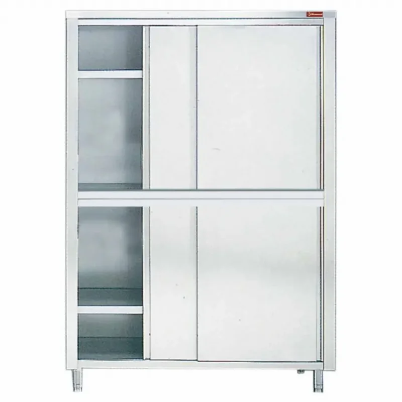 Offre Exclusive Armoire de rangement 4 portes coulissantes profondeur 600 mm gamme lux line 1600x600xh2000 armoires inox de rangement en portes coulissantes