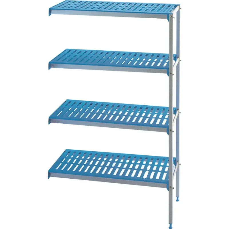 Offre Limitée Étagère angulaire en aluminium anodisé 4 niveaux angulaire de 4 niveaux de profondeur 400 mm 1245x400xh1750