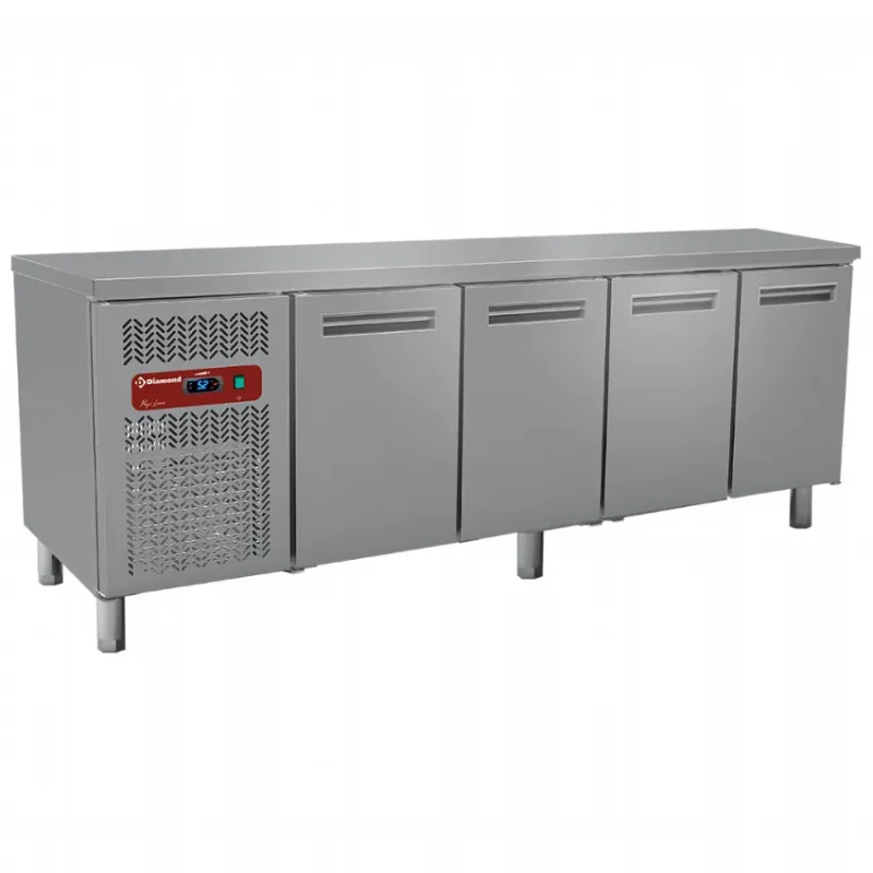 Table frigorifique ventilée 4 portes gn 1/1 550 litres profi line 2250x700xh880/900 Livraison Express