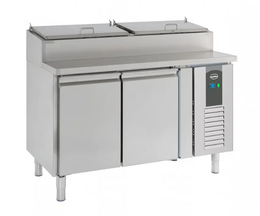 Saladette table de préparation inox réfrigérée 2 portes 6x1/3 gn Prix Réduit