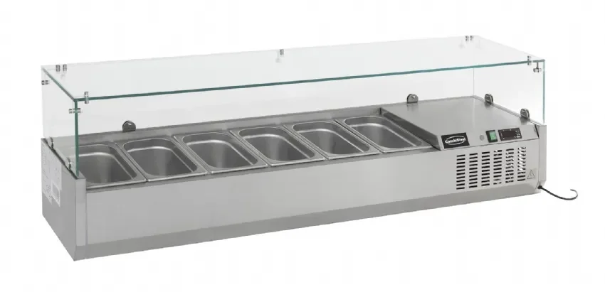 Prix Réduit Saladette a poser 2000 mm bacs 1/4 gn x 10 - bac non inclus