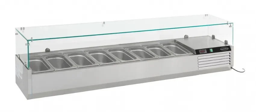 Top Vente Saladette a poser 1800 mm bacs 1/3 gn x 8 - bac non inclus