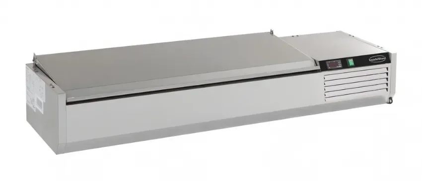 Petit Prix Saladette a poser couvercle en inox 1500 mm bacs 1/4 gn x 6 - bac non inclus