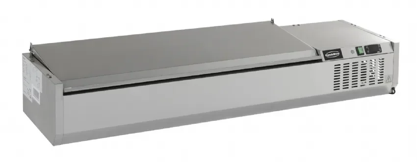 Bon Marché Saladette a poser couvercle en inox 2000 mm bacs 1/4 gn x 10 - bac non inclus