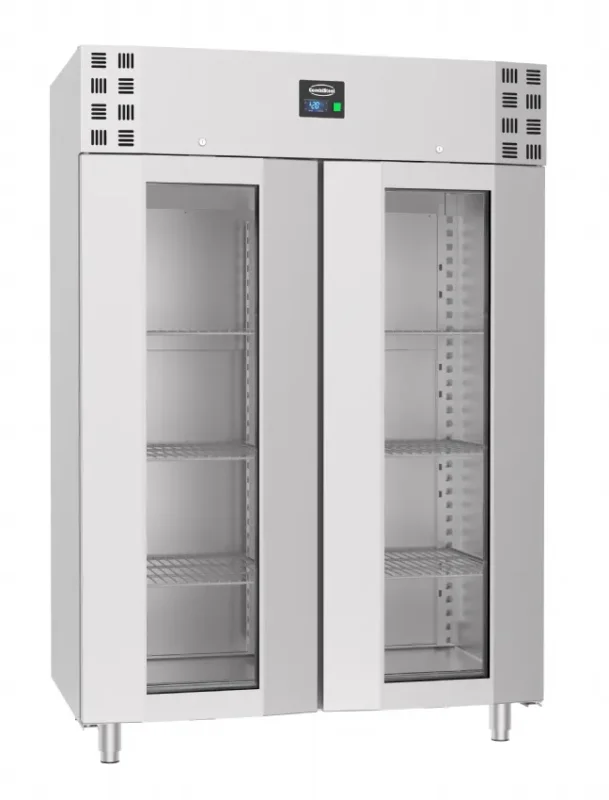 Congélateur professionnel en inox pro line 2 portes en verre mono block 1400 litres Usine Directe