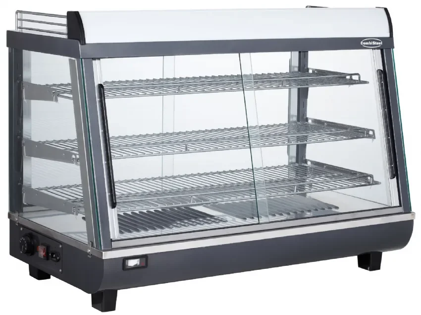 Vitrine de présentation maintien au chaud 3 étages 136l Haute Qualité