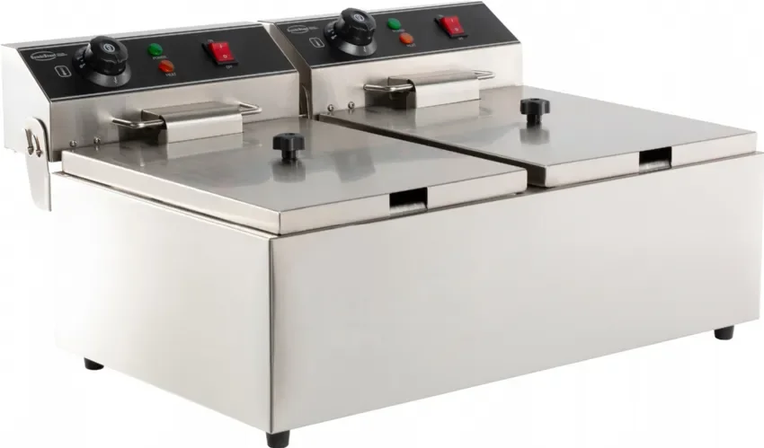 Soldes Petite friteuse électrique 1er prix 2 bacs 2*mono 2x6 l