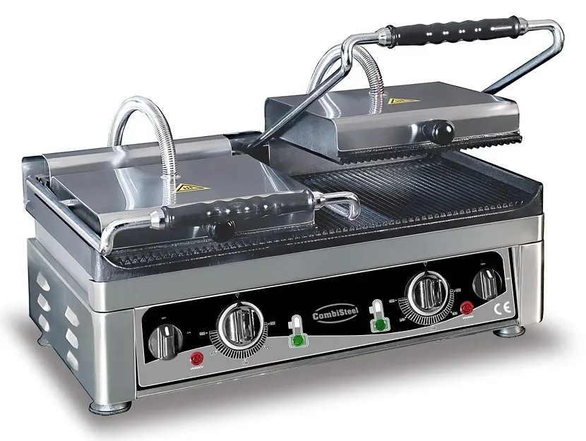 Dernière Chance Appareil a panini double professionnel surface rainurée 3,5kw 510*500