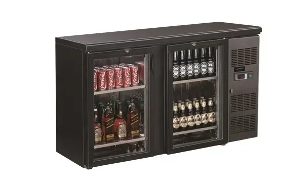 Frigo de bar noir 2 portes groupe sur le coté Soldes