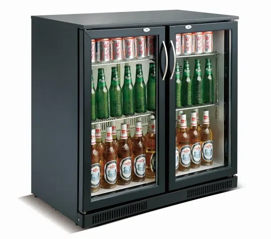 Livraison Express Frigo de bar arrière noir 2 portes vitré
