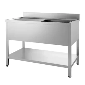 Vente Directe Plonge inox 700 avec étagère blocs éviers x 2 à droite 1600
