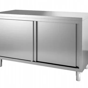 Vente Flash Meuble bas de travail inox 600 portes coulissantes longueur 1800