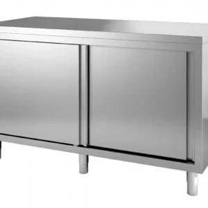 Achat Immédiat Meuble bas de travail inox 600 portes coulissantes longueur 2200