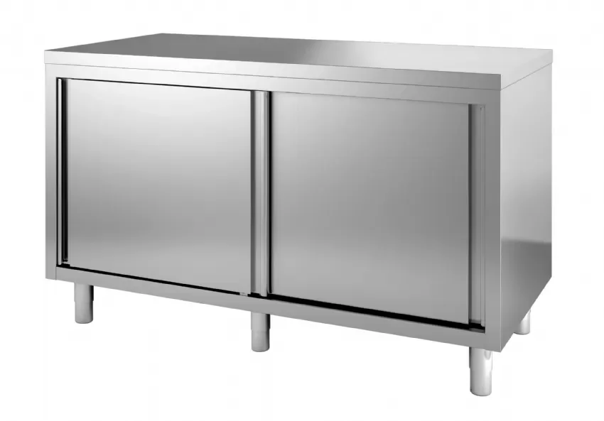 Marque Meuble bas de travail inox 600 portes coulissantes longueur 2400