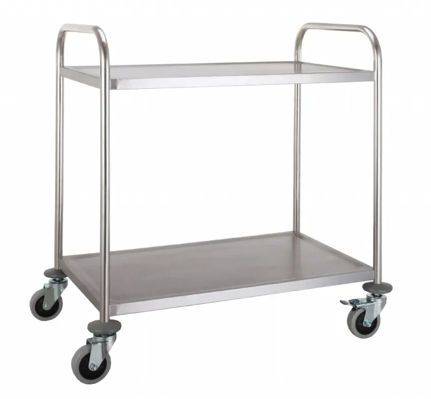 Chariot de service inox démontable 2 niveaux Usine Directe