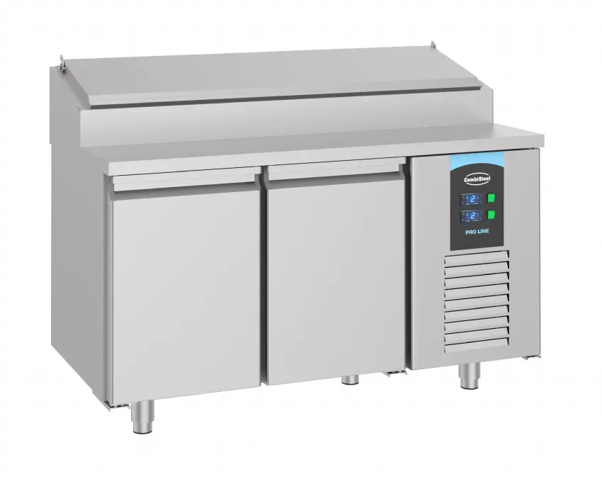 Produit De Marque Saladette table de préparation réfrigérée inox 2 portes 7x 1/3gn pro line