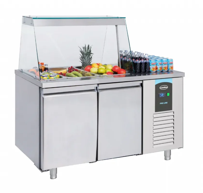 Saladette réfrigérée 2 portes 3x gn 1/1 vitre droite pro line Top Vente