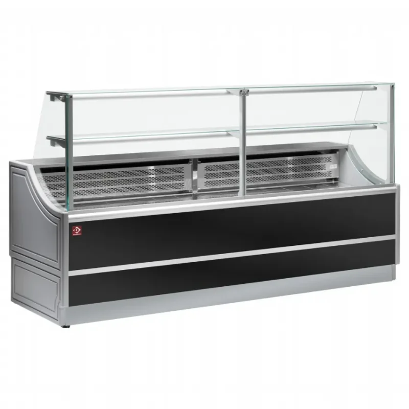 Comptoir-vitrine réfrigère avec réserve orléans plus noir gaz r290 2500x810xh1350 Affaire À Saisir