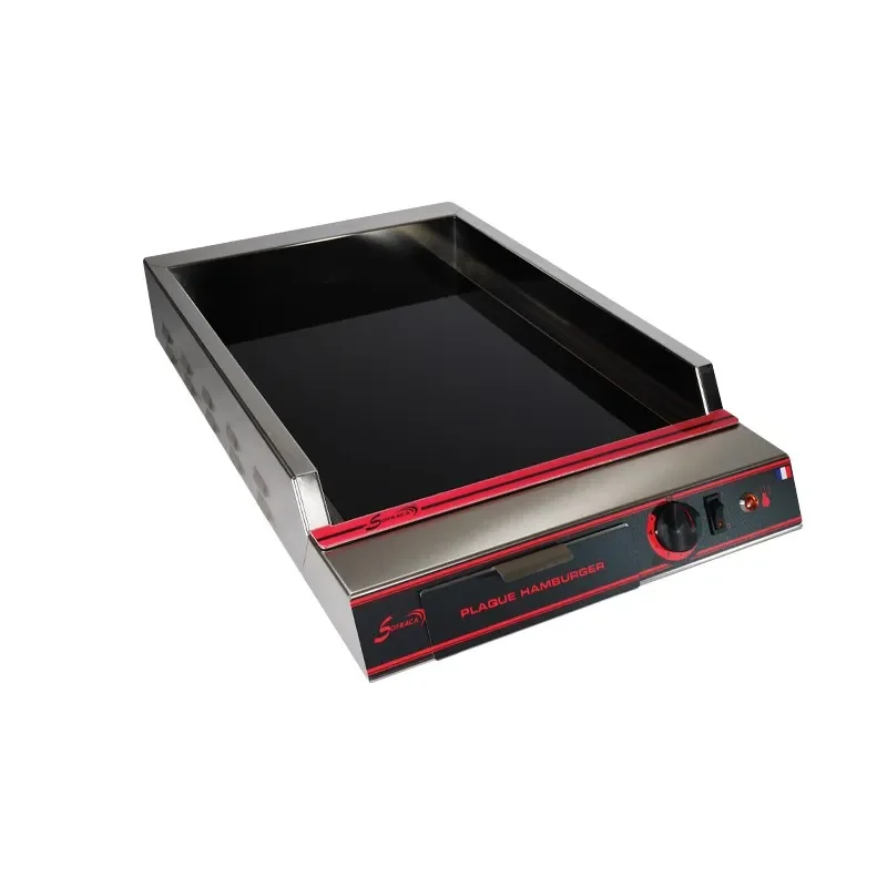 Plancha pro vitrocéramique électrique - spécial hamburgers small - 400 mm - monophasé - plaque inferieur lisse Prix Choc