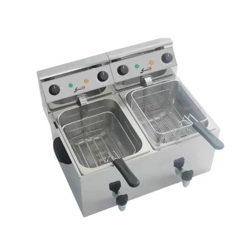 Prix Bas Friteuse pro électrique a poserde table - 2 x 8 litres alimentation - monophasé (230 v )
