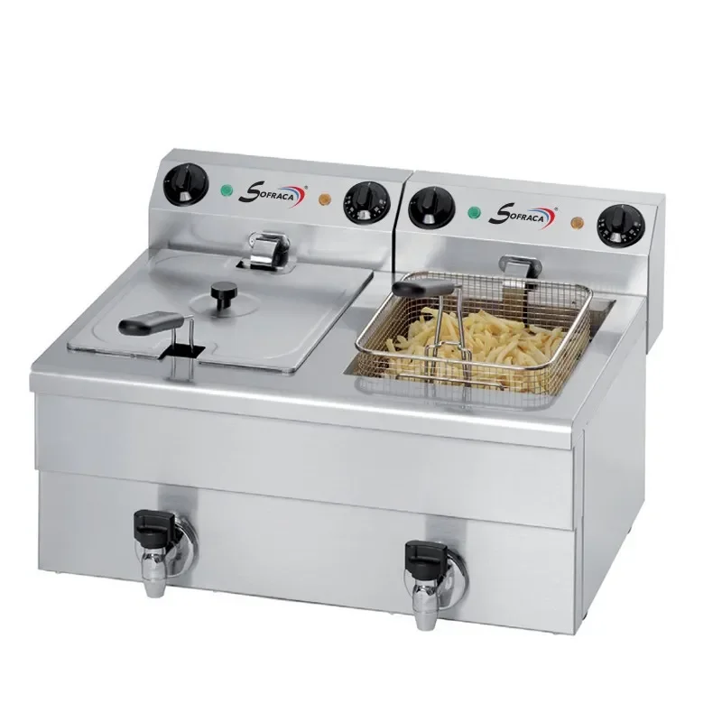 Prix Bas Friteuse pro électrique a poserde table - 2 x 10 litres alimentation - monophasé (230 v )