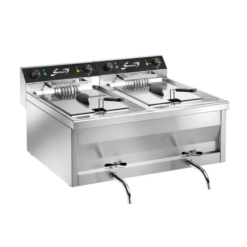 Commander Vite Friteuse professionnelle électriqueà poser - haut rendement et puissante- 2 x 12 litres alimentation - triphasé ( 400 v )