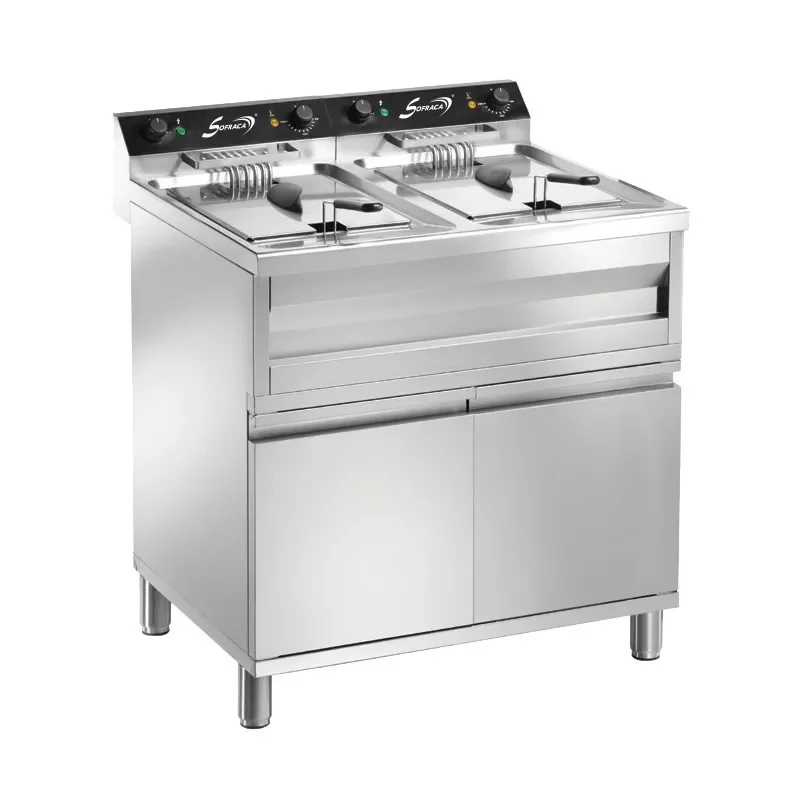 Super Prix Friteuse électrique sur coffre - haut rendement et puissante- 2 x 12 litres alimentation - triphasé ( 400 v )