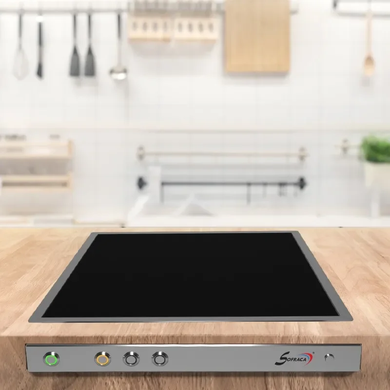 Prix Promo Plaque chauffante vitrocéramique - 600 x 400 - encastrable alimentation - monophasé (230 v )