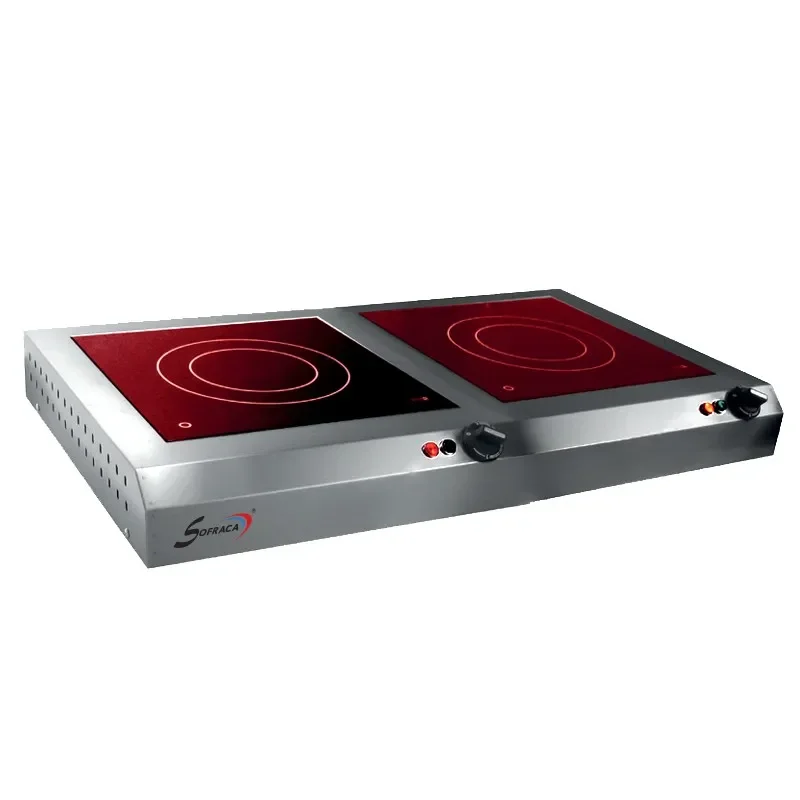 Nouvelle Collection Réchaud vitrocéramique - 2 feux - 2x 300 x 300 mm - monophasé (230 v )/2/n/t - sans détecteur de présence