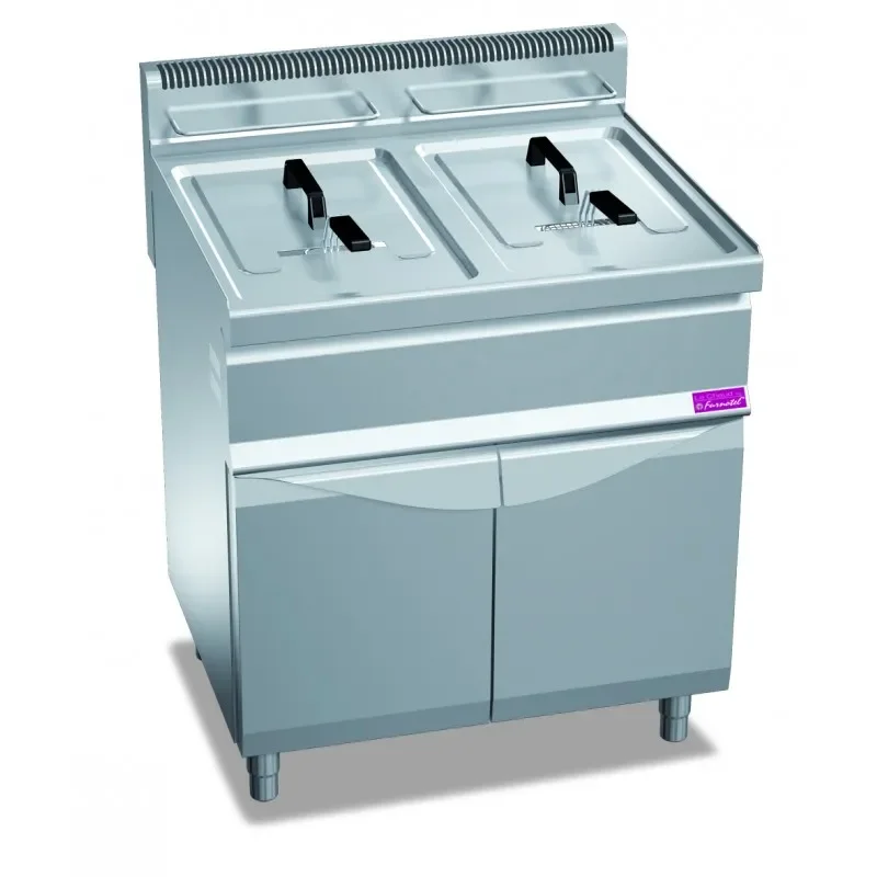 Friteuse professionnelle gaz de ville sur coffre 2 x 20 litres Dernière Chance