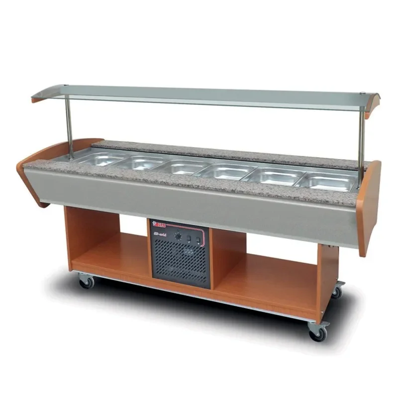 Buffet réfrigéré central 6 bacs gn1/1 Pas Cher