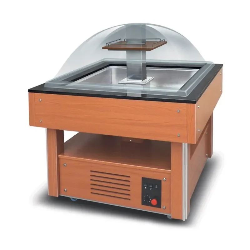Buffet réfrigéré central carré 4 bacs gn1/1 Commande En Gros
