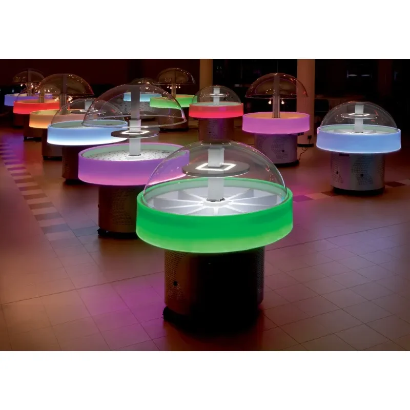 Buffet réfrigéré central rond isolaled température +3°c +10°c - buffet isola équipé de 10 bacs plastique blancs prof 80 mm Top Vente