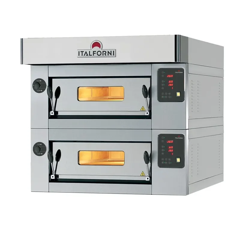 Four à pizza professionnel 2 chambres 12 pizzas commandes digitales finition - inox série cl Produit De Marque