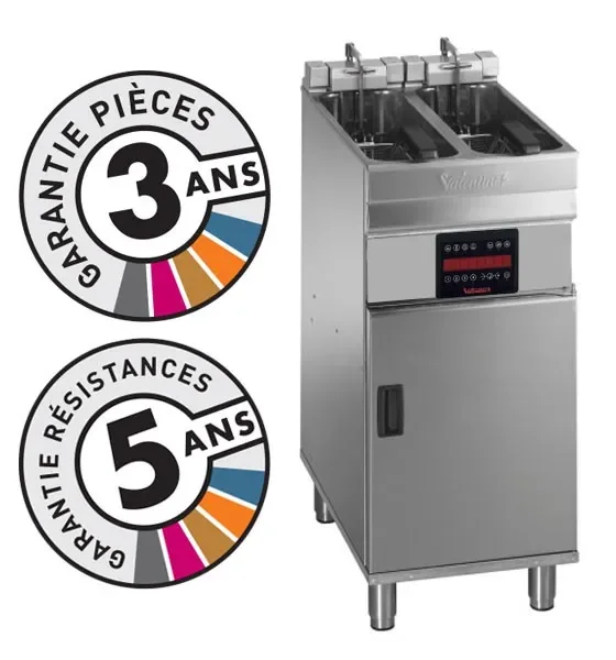 Friteuse professionnelle électrique sur coffre 2x 8 litres Commander Maintenant