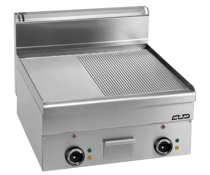 Seulement Aujourd’hui Plaque a snacker grillade fry-a poser electrique moitié plaque lisse - moitié plaque rayee chromee minima 600 mbm