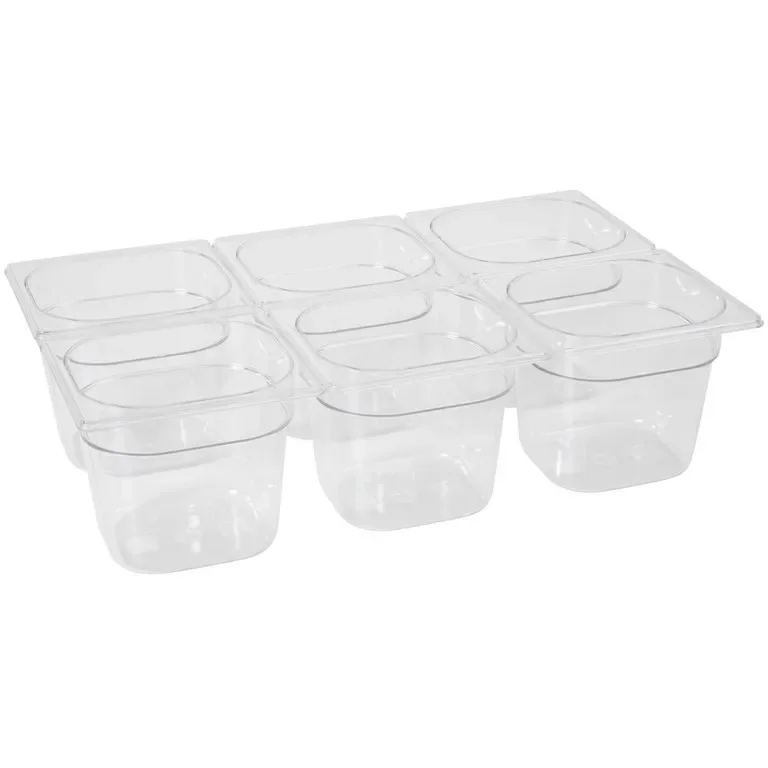 Usine Directe Bac gastronorme 1/6 150 mm polycarbonate transparent